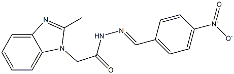 2-(2-methyl-1H-1,3-benzodiazol-1-yl)-N'-[(1E)-(4-nitrophenyl)methylidene]acetohydrazide Struktur