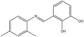 3-{[(2,4-dimethylphenyl)imino]methyl}-1,2-benzenediol Struktur