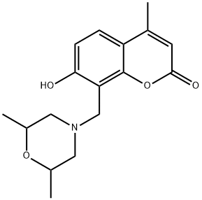 8-[(2,6-dimethyl-4-morpholinyl)methyl]-7-hydroxy-4-methyl-2H-chromen-2-one Struktur