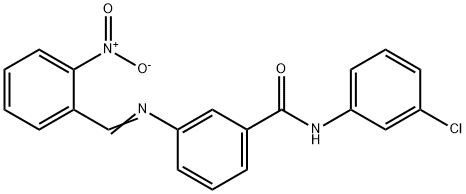 N-(3-chlorophenyl)-3-{[(E)-(2-nitrophenyl)methylidene]amino}benzamide Struktur