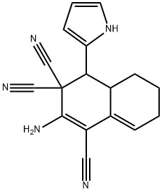 2-amino-4-(1H-pyrrol-2-yl)-4a,5,6,7-tetrahydro-1,3,3(4H)-naphthalenetricarbonitrile Struktur