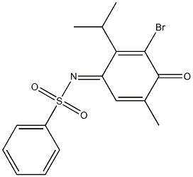 N-(3-bromo-2-isopropyl-5-methyl-4-oxo-2,5-cyclohexadien-1-ylidene)benzenesulfonamide Struktur