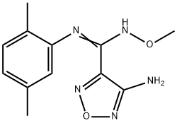 4-amino-N-(2,5-dimethylphenyl)-N'-methoxy-1,2,5-oxadiazole-3-carboximidamide Struktur