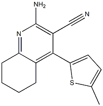 2-amino-4-(5-methyl-2-thienyl)-5,6,7,8-tetrahydro-3-quinolinecarbonitrile Struktur