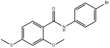 N-(4-bromophenyl)-2-methoxy-4-(methylsulfanyl)benzamide Struktur