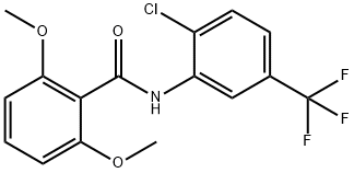 N-[2-chloro-5-(trifluoromethyl)phenyl]-2,6-dimethoxybenzamide Struktur