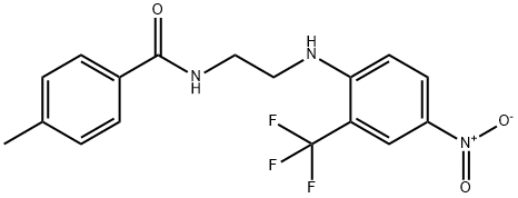 N-{2-[4-nitro-2-(trifluoromethyl)anilino]ethyl}-4-methylbenzamide Struktur