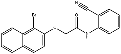 2-[(1-bromo-2-naphthyl)oxy]-N-(2-cyanophenyl)acetamide Struktur