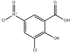 3-Chloro-2-hydroxy-5-nitro-benzoic acid Struktur