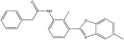 N-[2-methyl-3-(5-methyl-1,3-benzoxazol-2-yl)phenyl]-2-phenylacetamide Struktur