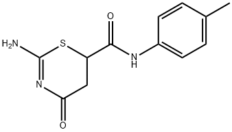 2-amino-N-(4-methylphenyl)-4-oxo-5,6-dihydro-4H-1,3-thiazine-6-carboxamide Struktur