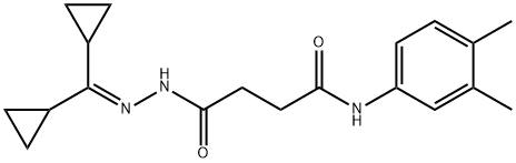 4-[2-(dicyclopropylmethylene)hydrazino]-N-(3,4-dimethylphenyl)-4-oxobutanamide Struktur