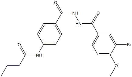 N-(4-{[2-(3-bromo-4-methoxybenzoyl)hydrazino]carbonyl}phenyl)butanamide Struktur