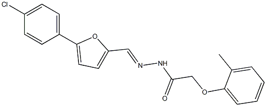 N'-{[5-(4-chlorophenyl)-2-furyl]methylene}-2-(2-methylphenoxy)acetohydrazide Struktur