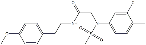 2-[3-chloro-4-methyl(methylsulfonyl)anilino]-N-[2-(4-methoxyphenyl)ethyl]acetamide Struktur