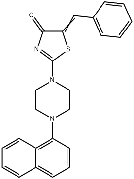 5-benzylidene-2-[4-(1-naphthyl)-1-piperazinyl]-1,3-thiazol-4(5H)-one Struktur