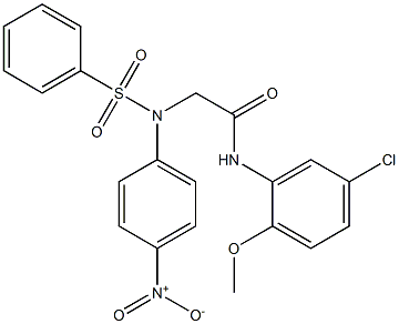 N-[5-chloro-2-(methyloxy)phenyl]-2-[{4-nitrophenyl}(phenylsulfonyl)amino]acetamide Struktur