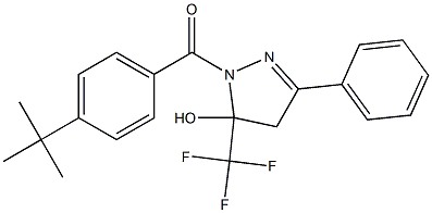 1-(4-tert-butylbenzoyl)-3-phenyl-5-(trifluoromethyl)-4,5-dihydro-1H-pyrazol-5-ol Struktur