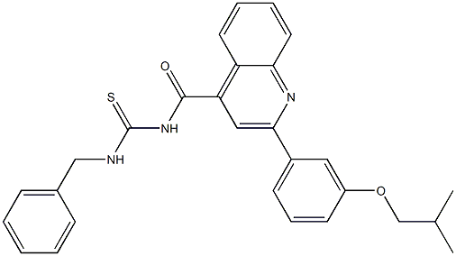 N-benzyl-N'-{[2-(3-isobutoxyphenyl)-4-quinolinyl]carbonyl}thiourea Struktur