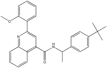 N-[1-(4-tert-butylphenyl)ethyl]-2-(2-methoxyphenyl)-4-quinolinecarboxamide Struktur