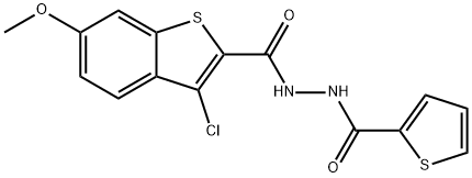 3-chloro-6-methoxy-N'-(2-thienylcarbonyl)-1-benzothiophene-2-carbohydrazide Struktur