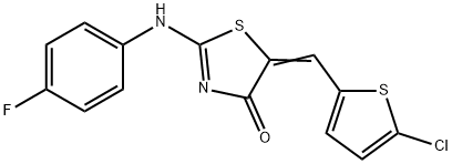 5-[(5-chloro-2-thienyl)methylene]-2-[(4-fluorophenyl)imino]-1,3-thiazolidin-4-one Struktur