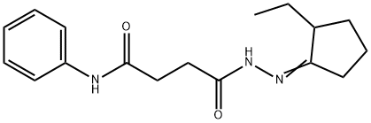 4-[2-(2-ethylcyclopentylidene)hydrazino]-4-oxo-N-phenylbutanamide Struktur