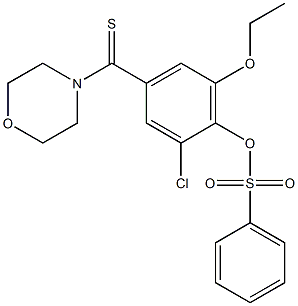 2-chloro-6-ethoxy-4-(4-morpholinylcarbothioyl)phenyl benzenesulfonate Struktur