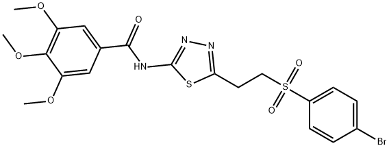 N-(5-{2-[(4-bromophenyl)sulfonyl]ethyl}-1,3,4-thiadiazol-2-yl)-3,4,5-trimethoxybenzamide Struktur