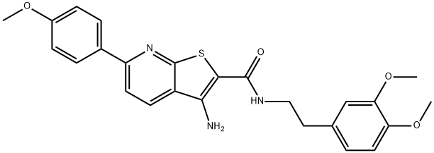 3-amino-N-[2-(3,4-dimethoxyphenyl)ethyl]-6-(4-methoxyphenyl)thieno[2,3-b]pyridine-2-carboxamide Struktur