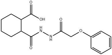 2-{[2-(2-phenoxyacetyl)hydrazino]carbonyl}cyclohexanecarboxylic acid Struktur