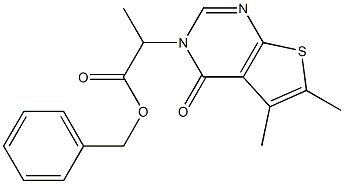 benzyl 2-(5,6-dimethyl-4-oxothieno[2,3-d]pyrimidin-3(4H)-yl)propanoate Struktur