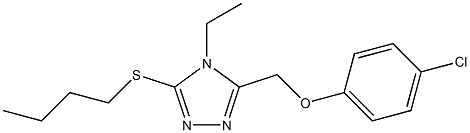 3-(butylsulfanyl)-5-[(4-chlorophenoxy)methyl]-4-ethyl-4H-1,2,4-triazole Struktur