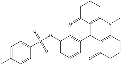 3-(10-methyl-1,8-dioxo-1,2,3,4,5,6,7,8,9,10-decahydro-9-acridinyl)phenyl 4-methylbenzenesulfonate Struktur