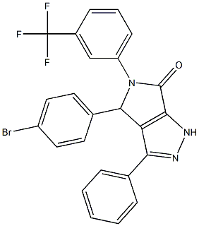 4-(4-bromophenyl)-3-phenyl-5-[3-(trifluoromethyl)phenyl]-4,5-dihydropyrrolo[3,4-c]pyrazol-6(1H)-one Struktur