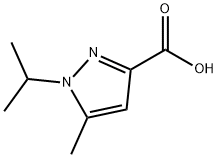 5-メチル-1-(プロパン-2-イル)-1H-ピラゾール-3-カルボン酸 化學(xué)構(gòu)造式