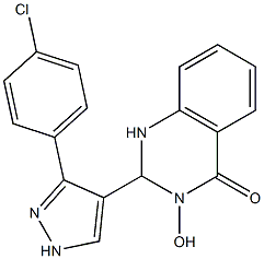 2-[3-(4-chlorophenyl)-1H-pyrazol-4-yl]-3-hydroxy-2,3-dihydro-4(1H)-quinazolinone Struktur