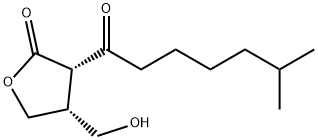 2(3H)-Furanone, dihydro-4-(hydroxymethyl)-3-(6-methyl-1-oxoheptyl)-, (3S-cis)- (9CI) Struktur