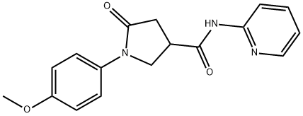 1-(4-methoxyphenyl)-5-oxo-N-(2-pyridinyl)-3-pyrrolidinecarboxamide Struktur