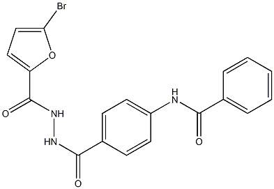 N-(4-{[2-(5-bromo-2-furoyl)hydrazino]carbonyl}phenyl)benzamide Struktur