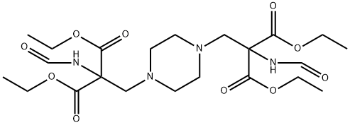 TETRAETHYL 2,2'-(1,4-PIPERAZINEDIYLDIMETHYL)BIS(2-FORMAMIDOMALONATE) Struktur