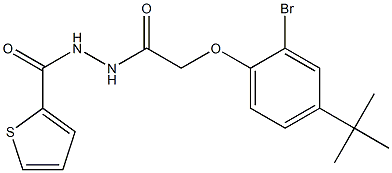 N'-{2-[2-bromo-4-(tert-butyl)phenoxy]acetyl}-2-thiophenecarbohydrazide Struktur