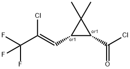 (1R,3S)-3-((1Z)-2-chloro-3,3,3-trifluoroprop-1-en-1-yl)-2,2-dimethylcyclopropanecarbonyl chloride Struktur