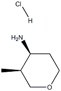 (3S,4S)-3-methyltetrahydro-2H-pyran-4-amine hydrochloride Struktur