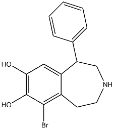 6-bromo-1-phenyl-2,3,4,5-tetrahydro-1H-3-benzazepine-7,8-diol Struktur