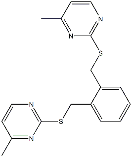 4-methyl-2-[(2-{[(4-methyl-2-pyrimidinyl)sulfanyl]methyl}benzyl)sulfanyl]pyrimidine Struktur