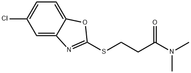 3-[(5-chloro-1,3-benzoxazol-2-yl)sulfanyl]-N,N-dimethylpropanamide Struktur