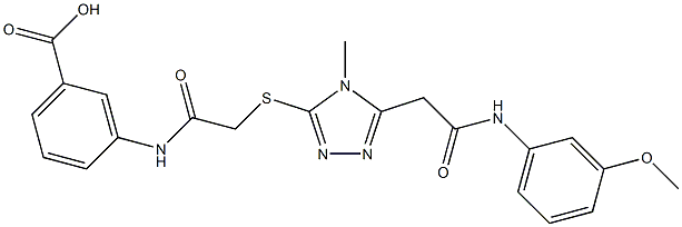 3-{[({5-[2-(3-methoxyanilino)-2-oxoethyl]-4-methyl-4H-1,2,4-triazol-3-yl}sulfanyl)acetyl]amino}benzoic acid Struktur