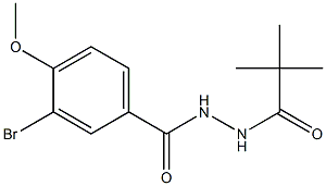 3-bromo-N'-(2,2-dimethylpropanoyl)-4-methoxybenzohydrazide Struktur