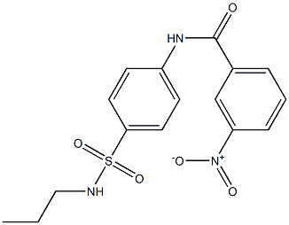 3-nitro-N-{4-[(propylamino)sulfonyl]phenyl}benzamide Struktur